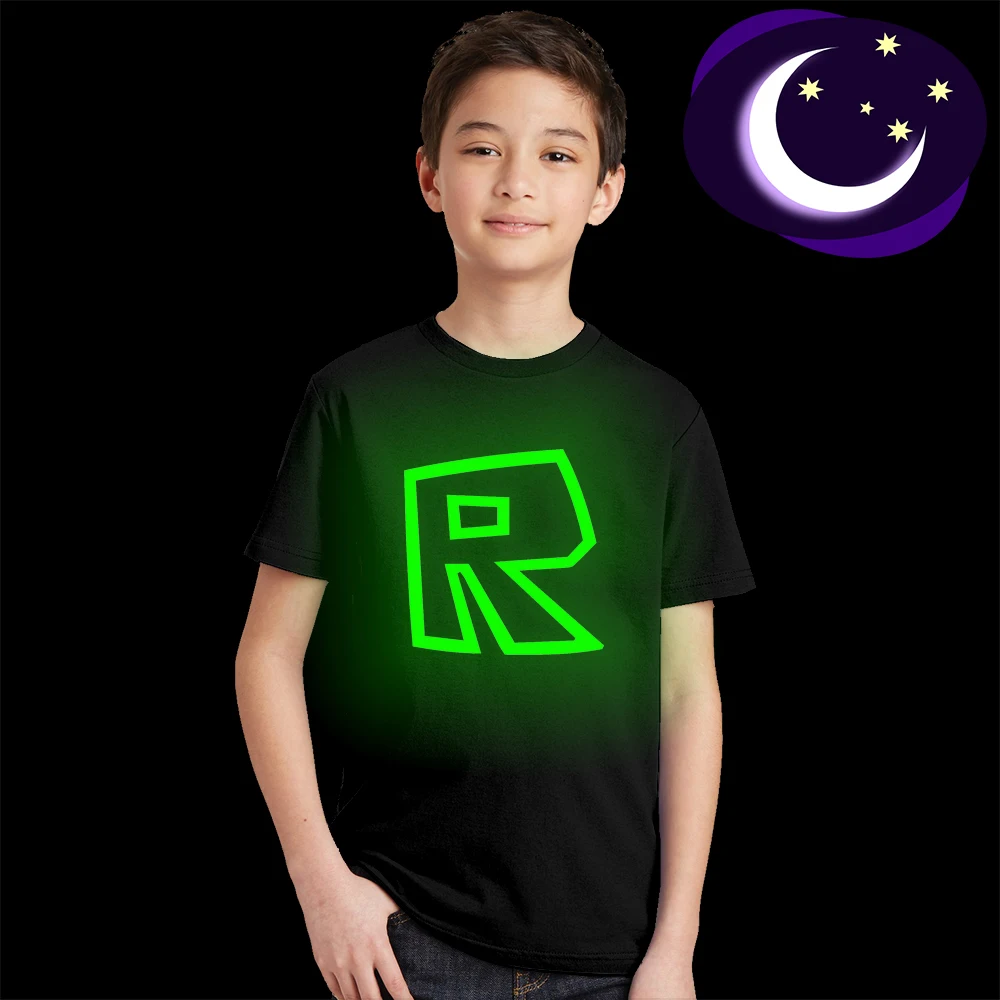 

Roblox Kids T Shirt for Summer Unisex T-shirt Children ROBLOX T-shirt Boy Girl Roblox Glow In Dark Clothes Noctilucent Luminous