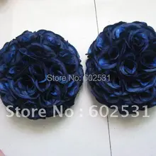 SPR 20 см Королевский синий Свадебный Цветочный шар пластиковый центр Шелковый целующийся шар