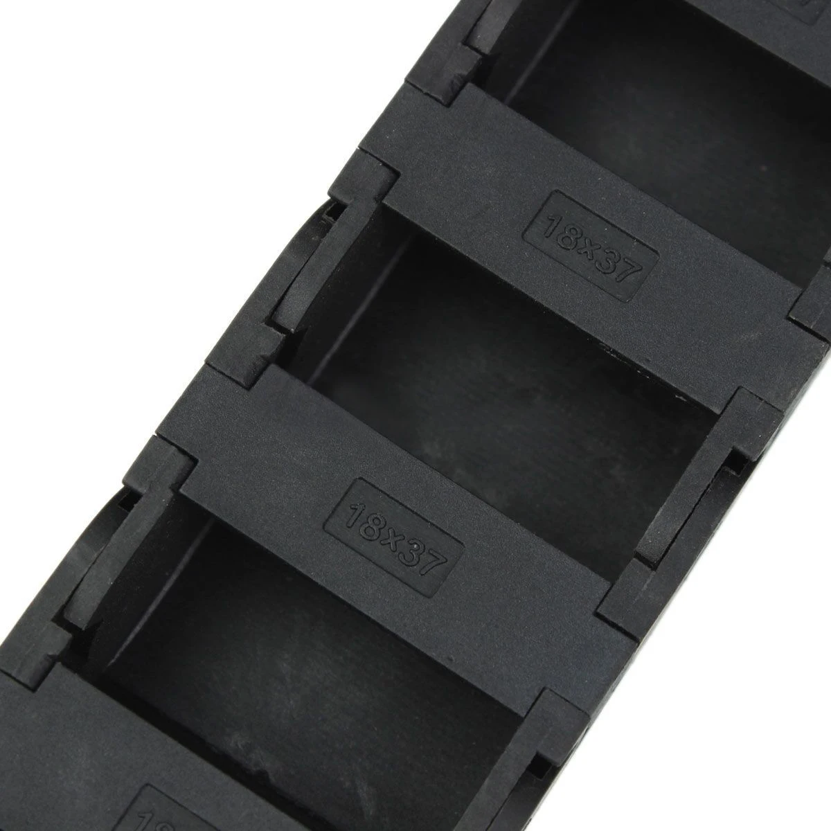 1pc Black Long Plastic Nylon Cable Drag Chain Towline 1M 1000mm 40" Wire Carrier R38 18*37mm For CNC Router Machine Tools Mayitr