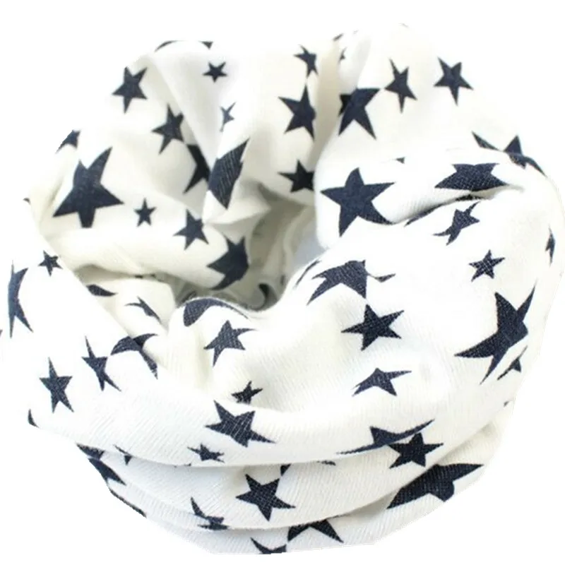 LIHFSI/Новинка года, весенне-осенний Детский шарф, шарф для маленьких мальчиков и девочек, детские шапочки с воротником, шарфы, хлопковый детский шейный платок с круглым вырезом - Цвет: white star