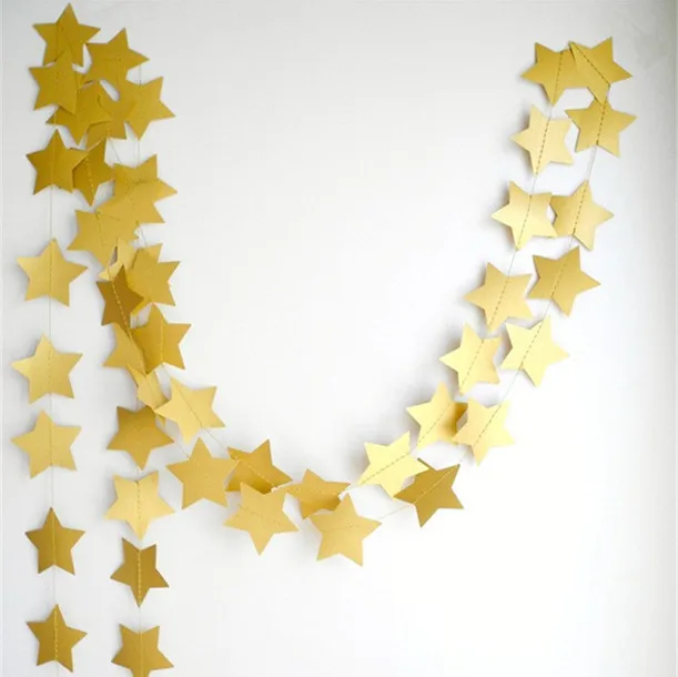 4 м золотые звезды гирлянды свадьба день рождения Детские душевые вечерние украшения для дома комнаты для окон дверной проем потолочные украшения
