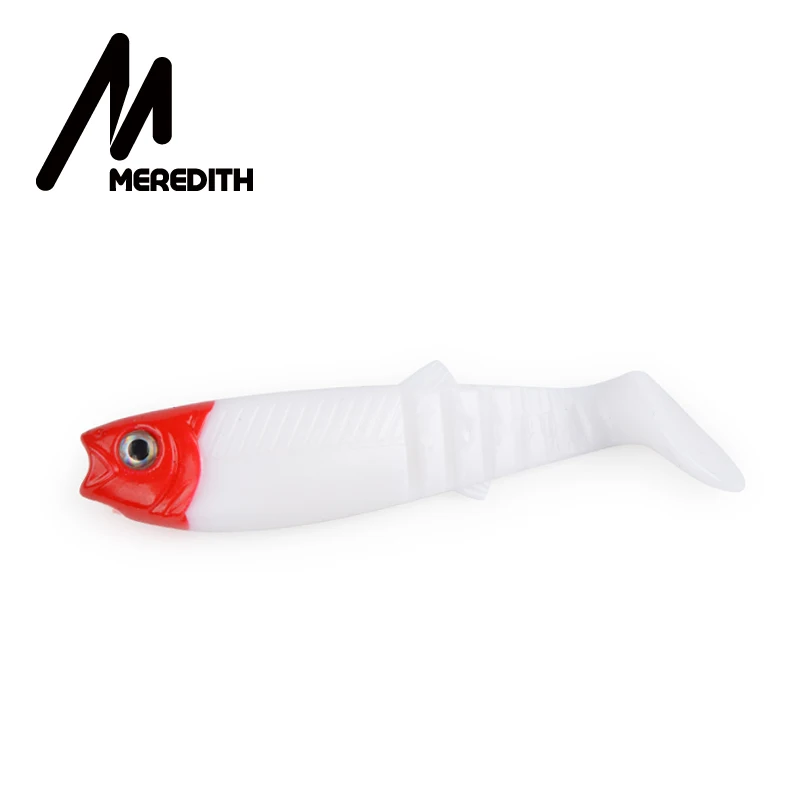 MEREDITH, Новое поступление, JX62-08, популярная модель, 10 шт, 5,5 г, 8 см, рыболовные приманки, мягкие, Cannibal Shad, 3D рыбы, Реалистичная приманка - Цвет: B
