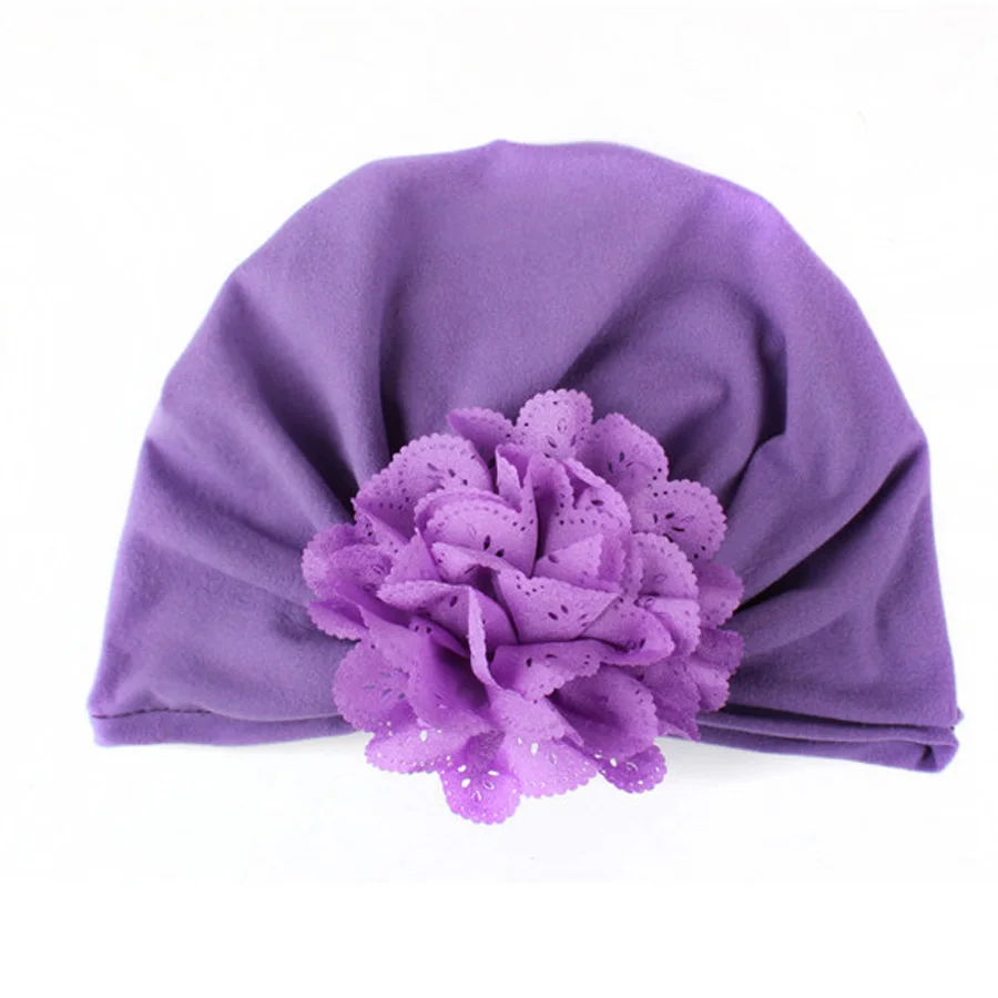New Elastic Cotton Baby Hat Mesh Flower Newborn Soft Turban Hats Little Girl Beanie Cap Bohemian Style (8)