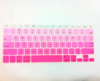 

Gradient Pink Rainbow US Layout Silicone Keyboard Cover Skin Protector for MacBook Pro air13 15 17 with or without Retina