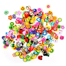 Перо цветы фрукты фимо-трости палочка 3D дизайн ногтей украшения Полимерная Глина трости наклейки для ногтей 3 мм ломтики дизайн ZJ1202