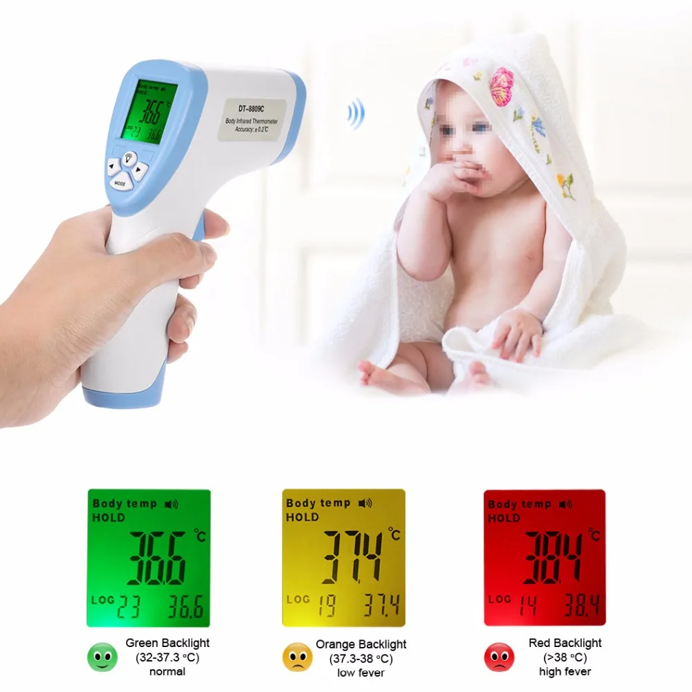 Digital Thermometer Infrared Baby Adult Forehead Non contact Infrared Thermometer With LCD Termometro Infravermelh W0025