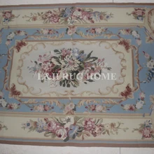 10 K 3'x5' ручной работы вязанное крючком шерстяное изделие ковры цветочный узор с синими и верблюжьими цветами