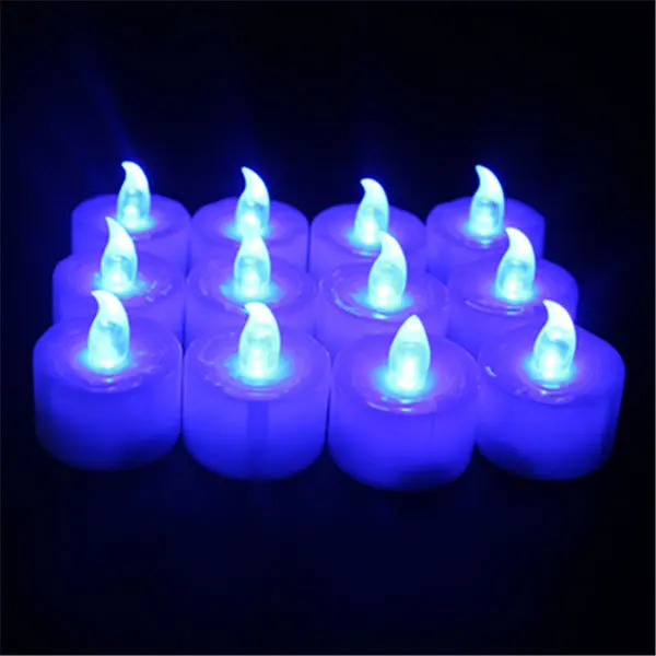 12pcs/pack Battery Operated Creative Cosplay Purple LED Tea Light