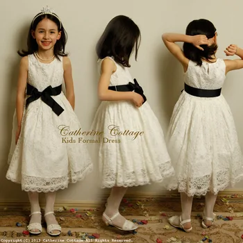 

Girls Summer New Lace Dress Costumes Dress Kids Clothing Red Black Bow Lace Wedding Party