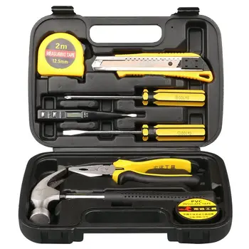 

Small Homeowner Tool Set 8 Pieces General Household Small Hand Tool Kit with Plastic Tool Box Storage Case Hammer Hand Tool Sets