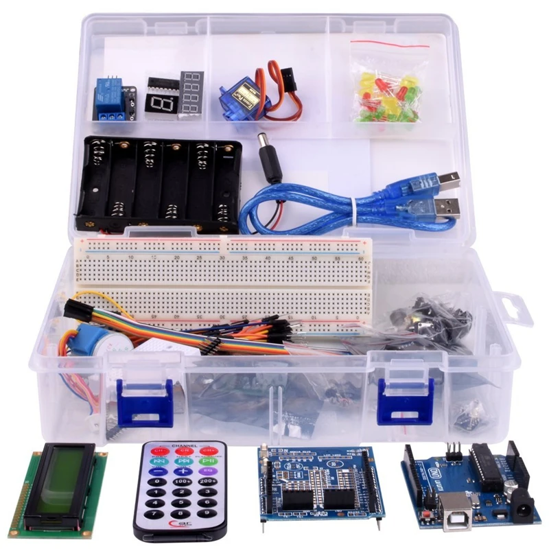 Uno R3 ЖК датчик двигателя AVR MCU супер Обучающие наборы для Arduino Бесплатная