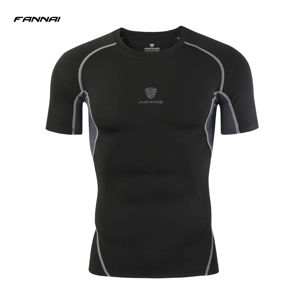 2018 Brand Elastic Set Men Quick Dry Fitness Casual Tight Suit Men's Bodybuilding Sportswear For Men's Sweatshirt Two Pieces 4XL