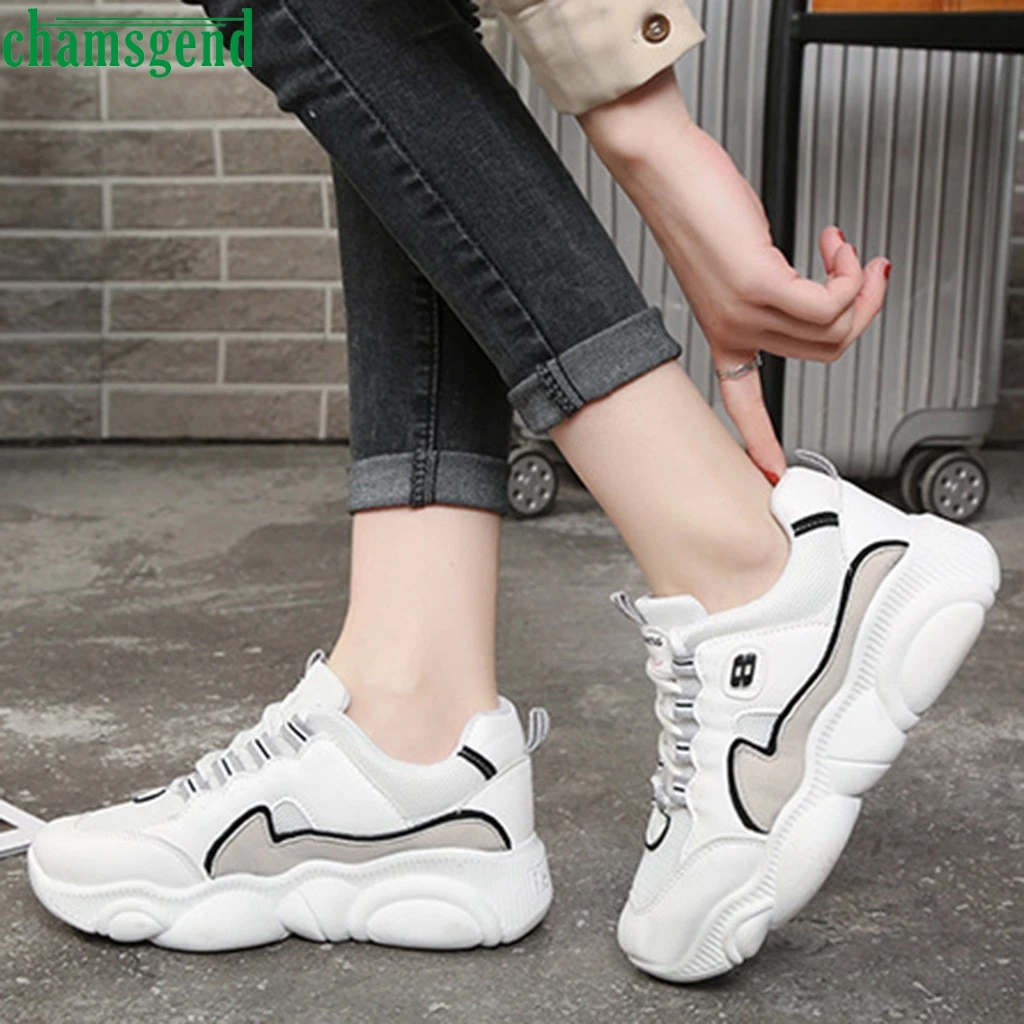 

CHAMSGEND Running Shoes 2019 Fashion Sneakers Increasing 6CM Sneakers Hot Sell Height Platform Breathable Sports Walking Gilrs