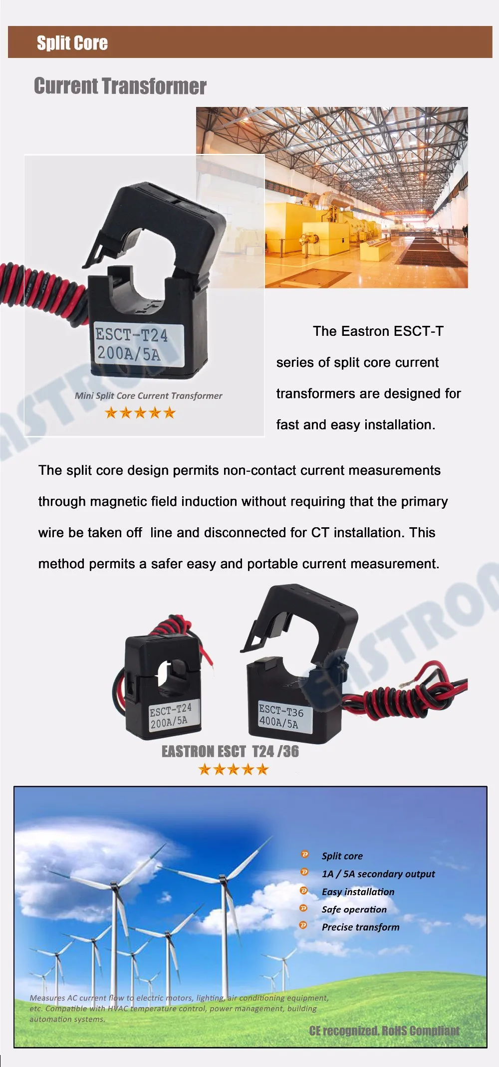 SDM530CT-Modbus+ 3 шт T24 100A/5A CT, многофункциональный анализатор мощности, 100/5A трансформатор тока(ESCT-T24), Импульсный/Modbus выход