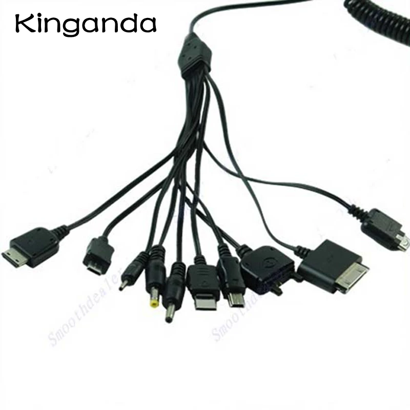 

Multi-Function 10 in 1 Universal Micro Mini USB Charging Cables Multi Jack Charger Cable Spring Line Bundles Multi-Purpose