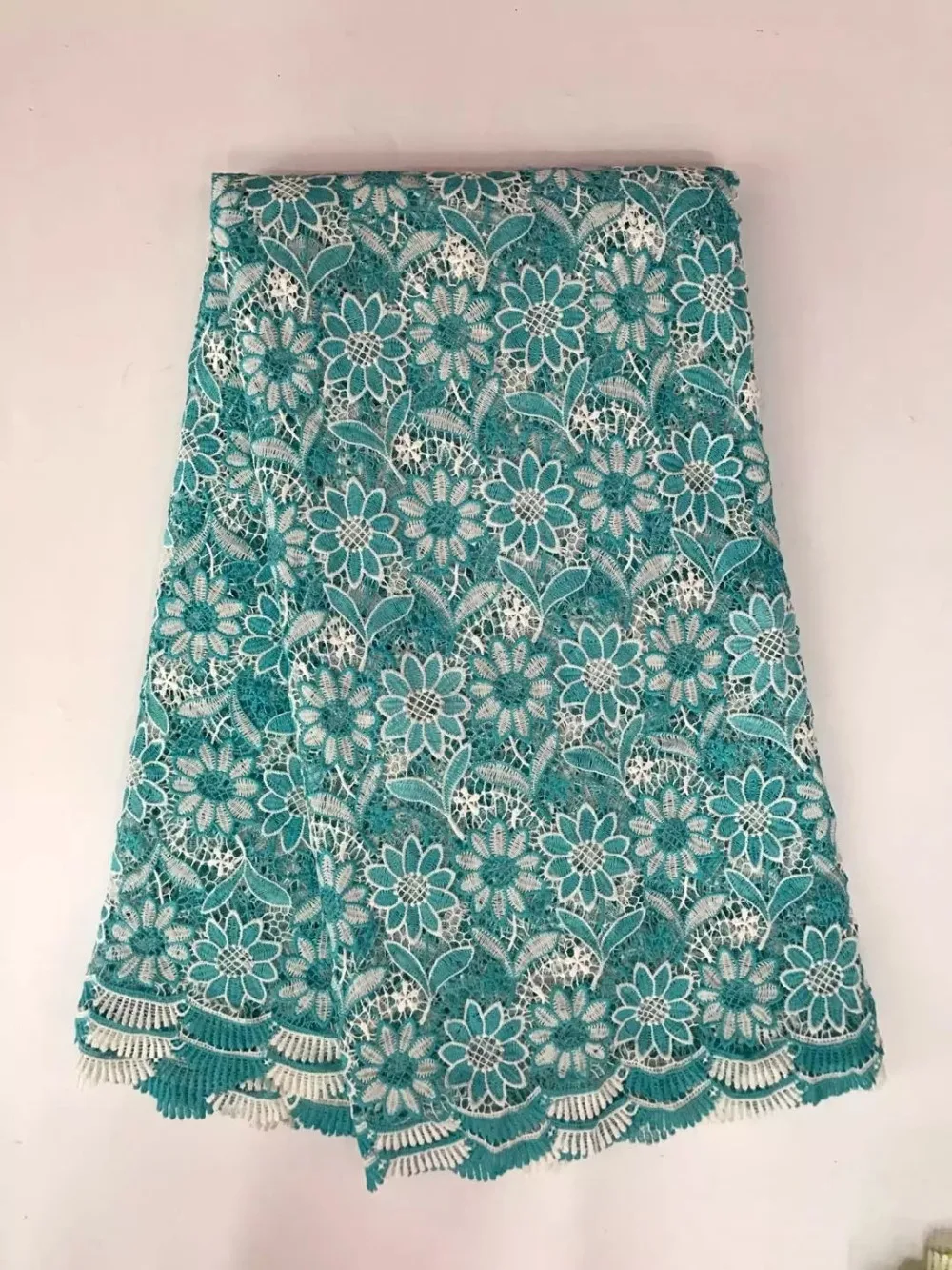 

Hot Sale Polyester Embroidered Cord Lace Fabric High Quality Colorful African Guipure Lace For Occasion Dress