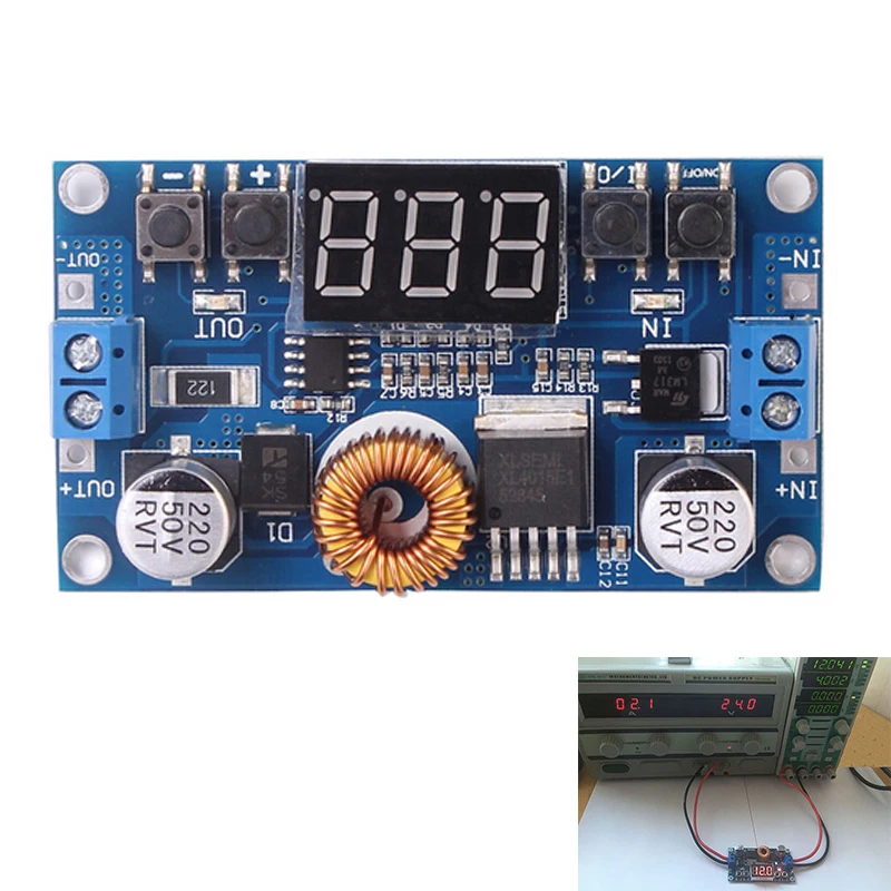 5A 5-36V до 1,2 V-32 V постоянного тока понижающий модуль DC-DC Регулируемый Напряжение понижающий преобразователь доска 75 Вт с Вольтметр цифровой светодиодный Дисплей