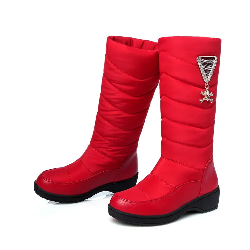 red winter boots for women