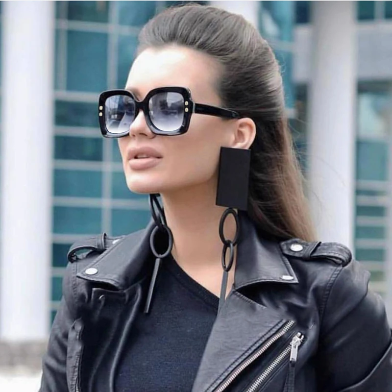 2018 gafas de sol cuadradas de lujo de Italia de gran tamaño para mujer, marca de diseñador, gafas de sol Retro con gradiente de color rosa UV400|retro sun glasses|brand glassesdesigner sun