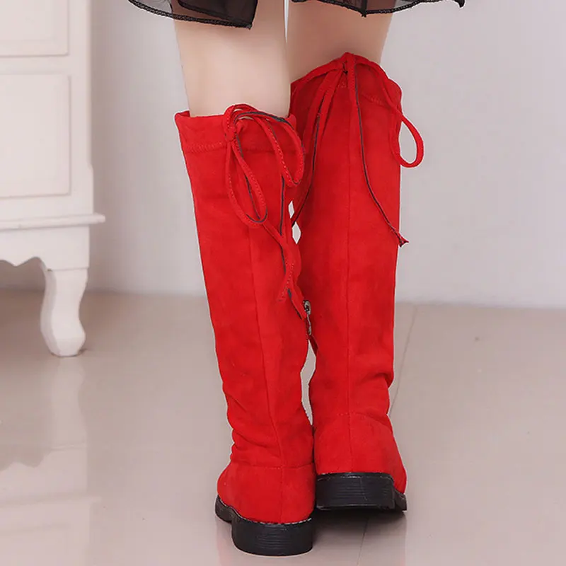 Girls Knee-high Long Boots: Princess Fashion Spring Winter Boots in Black, Red, or Brown – Casual Children Footwear with a Vintage Twist image 5
