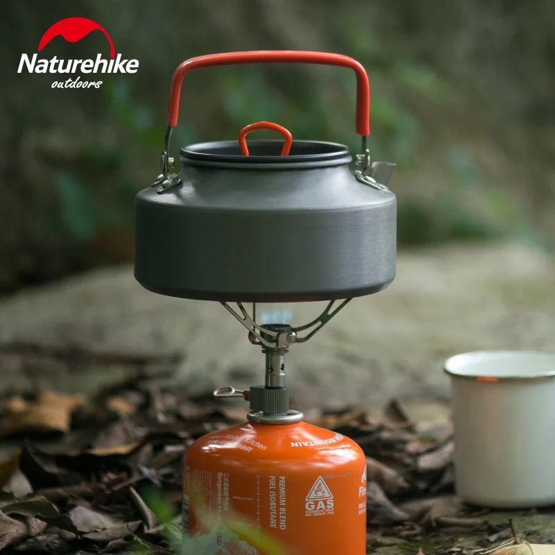 Naturehike al aire libre camping aleación de aluminio café ultraligero tetera viaje 1.1L