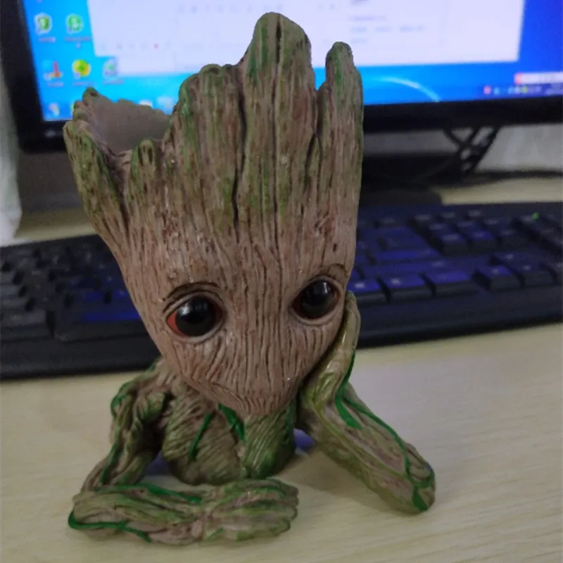 

4 Color Cute Baby G-root Tree Man Flowerpot Action Figures Hero Model Toy Pen Pot Best Gifts For Kids 1 PC