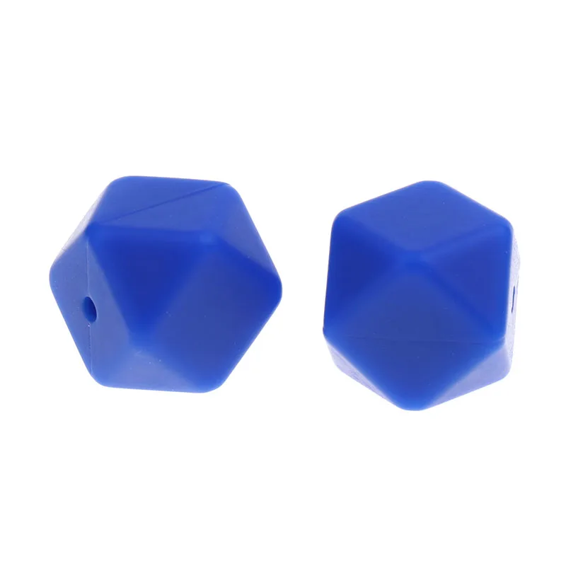 Fkisbox 17MM Hexagon 100pc Silicone Baby Teether Beads BPA Free Newborn Chewing Teething Necklace Babies Jewelry DIY Shower Gift