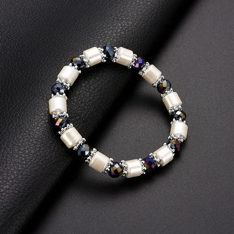 KLEEDER потеря веса белый камень магнитотерапия похудения браслеты модные ювелирные изделия гематит эластичный бисерный браслет для женщин