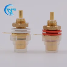 EIZZ 24K Gold Plated Brass Female RCA connector Jack Panel mount DIY Video AV Receiver Audio Amplifier accessory TV with Cap