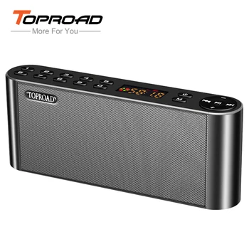 TOPROAD-HIFI 블루투스 스피커, 휴대용 무선 슈퍼베이스 듀얼 스피커 사운드 바, 마이크 TF FM 라디오 USB 사운드 박스 포함
