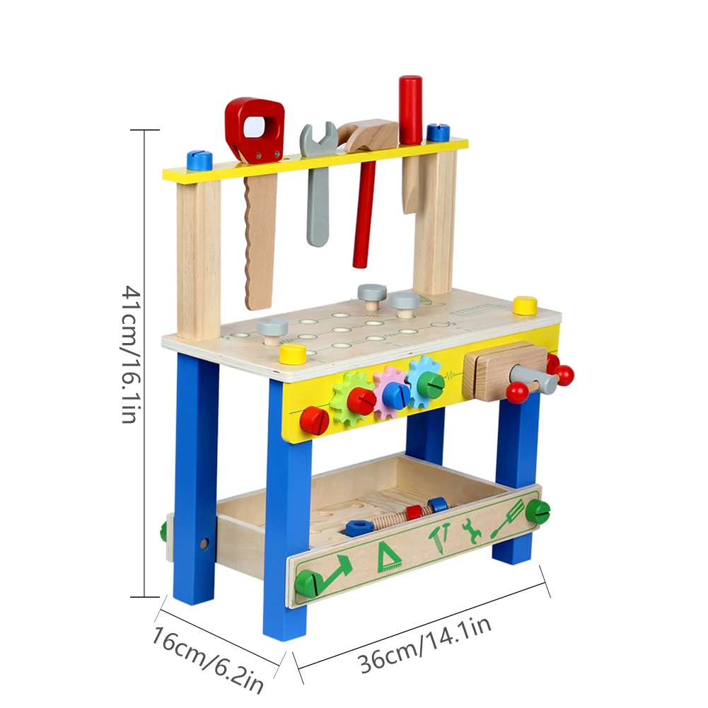 Прочный Деревянный проект верстак играть гайка Строительный набор красочные Интерактивные Интеллектуальные DIY игрушки раннее образование для мальчиков и девочек