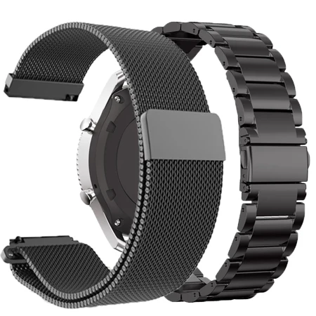 2 в 1 для оригинальных часов huawei GT Active/samsung Galaxy watch 46 мм ремешок Смарт-часы ремешок Миланский Браслет из нержавеющей стали - Цвет: 7