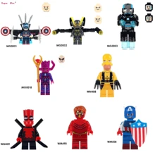 50 шт. Капитан Америка желтая куртка Железный человек Галактус война машина Дэдпул флэш строительные блоки игрушки для мальчиков