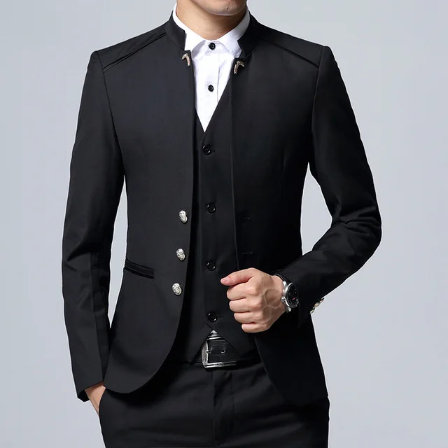 

Men's Suit 3 Pieces Custom Made Slim Fit Men Suit 3 Pieces(Jackets+Pant+Vest) Wedding Banquet Male Blazer Coats Szie