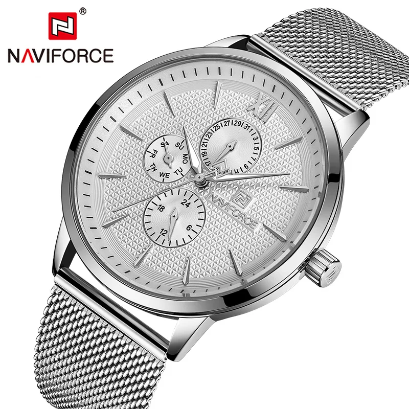 

NAVIFORCE Brand Sports Watches Mens Full Steel Waterproof Quartz Watch 24 Hour Week Date Clock Men Wrist watch Relogio Masculino