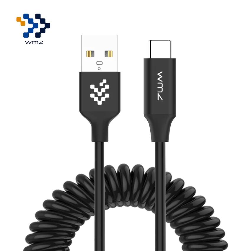 

WMZ 1.5M Type C USB Cable Adapter Stretch USB C Fast Charging Cable Spring Flexible Elastic Data For Huawei Xiaomi 5 Macbook