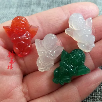 

Natural jade agate Carnelian Angel Pendant male and female Angel jade Chalcedony pendant jewelry necklace.