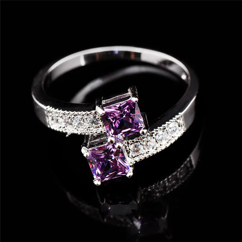 Простой стиль, женское маленькое пурпурное каменное кольцо, винтажное женское кольцо для помолвки, модные роскошные обручальные кольца, ювелирные изделия