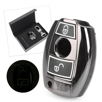 

2 Button Key Shell For Benz GLA200 GLC200 GLA220 C180 CLA200 ML350 GLK300 E260 Remote Key Fob Case Shell w/ Key Chain