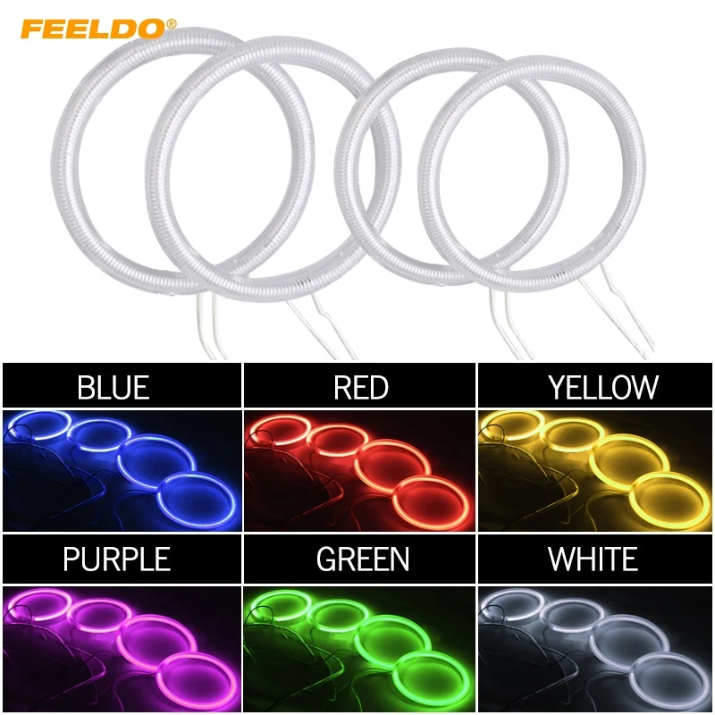 

FEELDO 2X85mm 2X95mm Car CCFL Halo Rings Angel Eyes LED Headlights for Lifan Solano DRL Car-Styling White #HQ1351