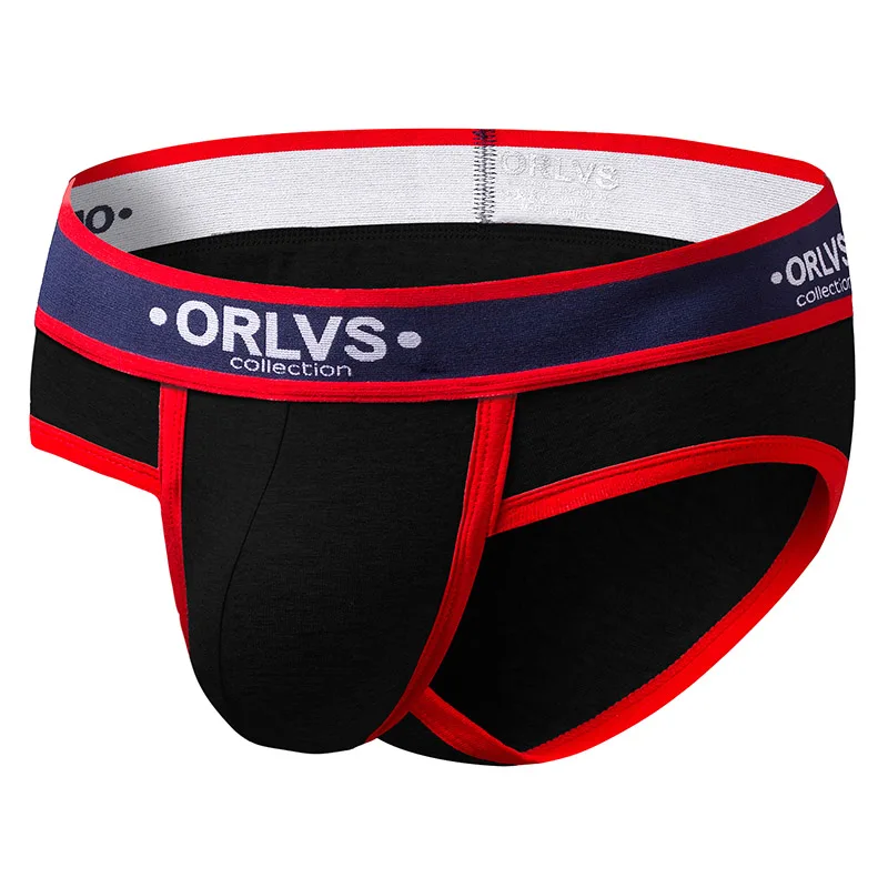 ORLVS Solid Mens Briefs Sexy Underwear Cotton Shorts Panties Male Underpants Breathable Plus Size Pouch Vetement Homme Brief Men low rise boxer briefs Briefs