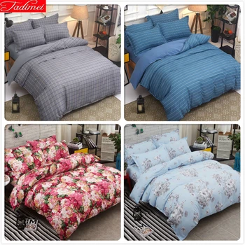

Stripe Flower Comforter Duvet Cover 4pcs Bedding Set Couple Cotton Bed Linen Full King Queen Twin Double Size Bedlinen 1.8m 2.2m