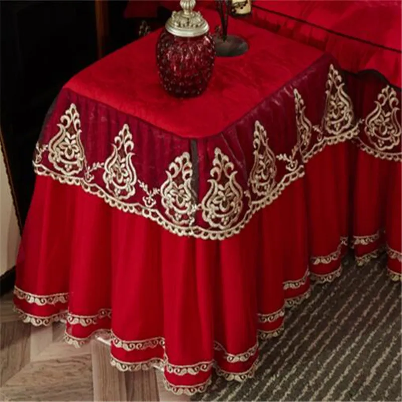 

all-inclusive lace table cover quality thickend table skirt 50x60cm multi-color table dust cover bedside decorative table cloth