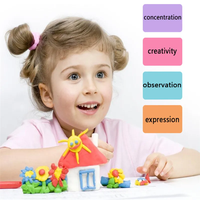 36 color children casting DIY education plasticine ultralight clay polymer dry soft clay toys children girl boy