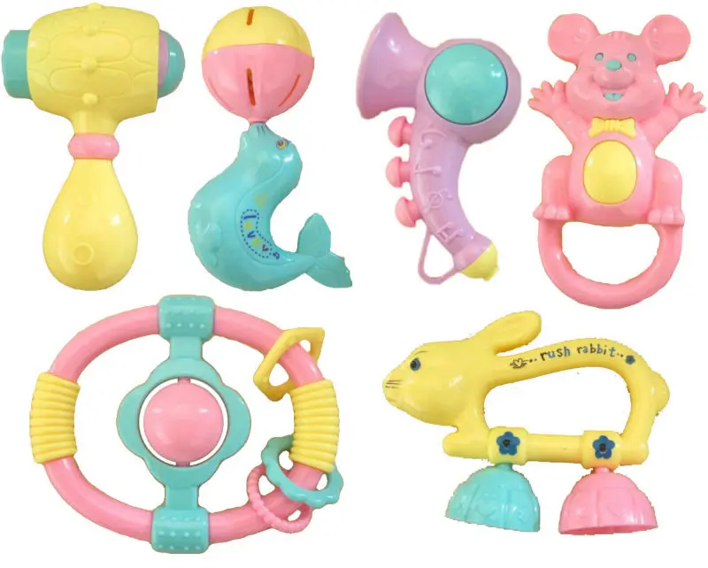 

Free Shipping New Lovely Plastic Baby Toys Hand Shake Bell Ring Rattles toys Baby Educational Toys cute bell rattle CFS