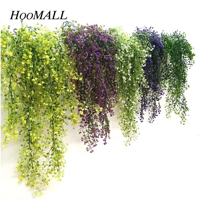 Buy Hoomall Artificial Plant Green Purple Silk Rattan