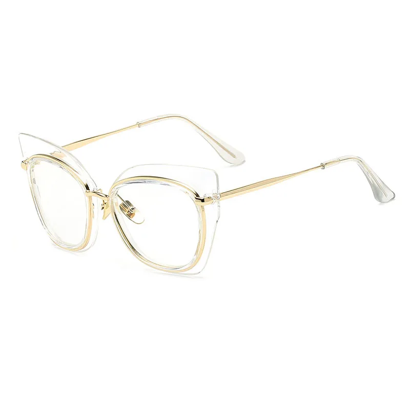 Мода кошачий глаз Золотые очки Рамка Для женщин оптический Винтаж прозрачные линзы очки кадры женский очки Óculos де Грау