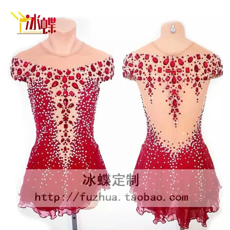 

Crystal Custom Figure Skating Dresses For Girls Graceful New Brand Ice Skating Dresses For Competition DR4329