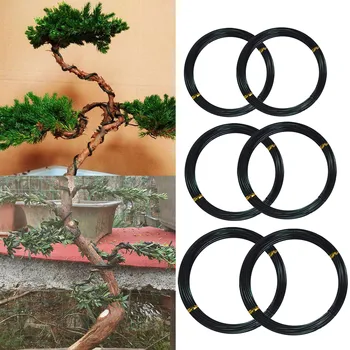 

6 Roll 5m Aluminum Tree Training Wires for Garden Plants Bonsai Beginners Trainers Artists 1mm/1.5mm/2mm Black