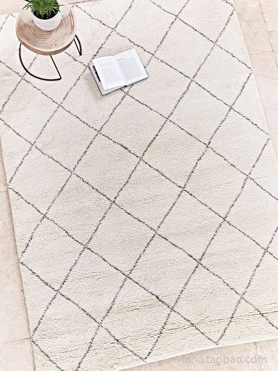  collalily Kilim handmade Carpet geometric Bohemia Indian Rug plaid striped Modern black white desig - 32818317119